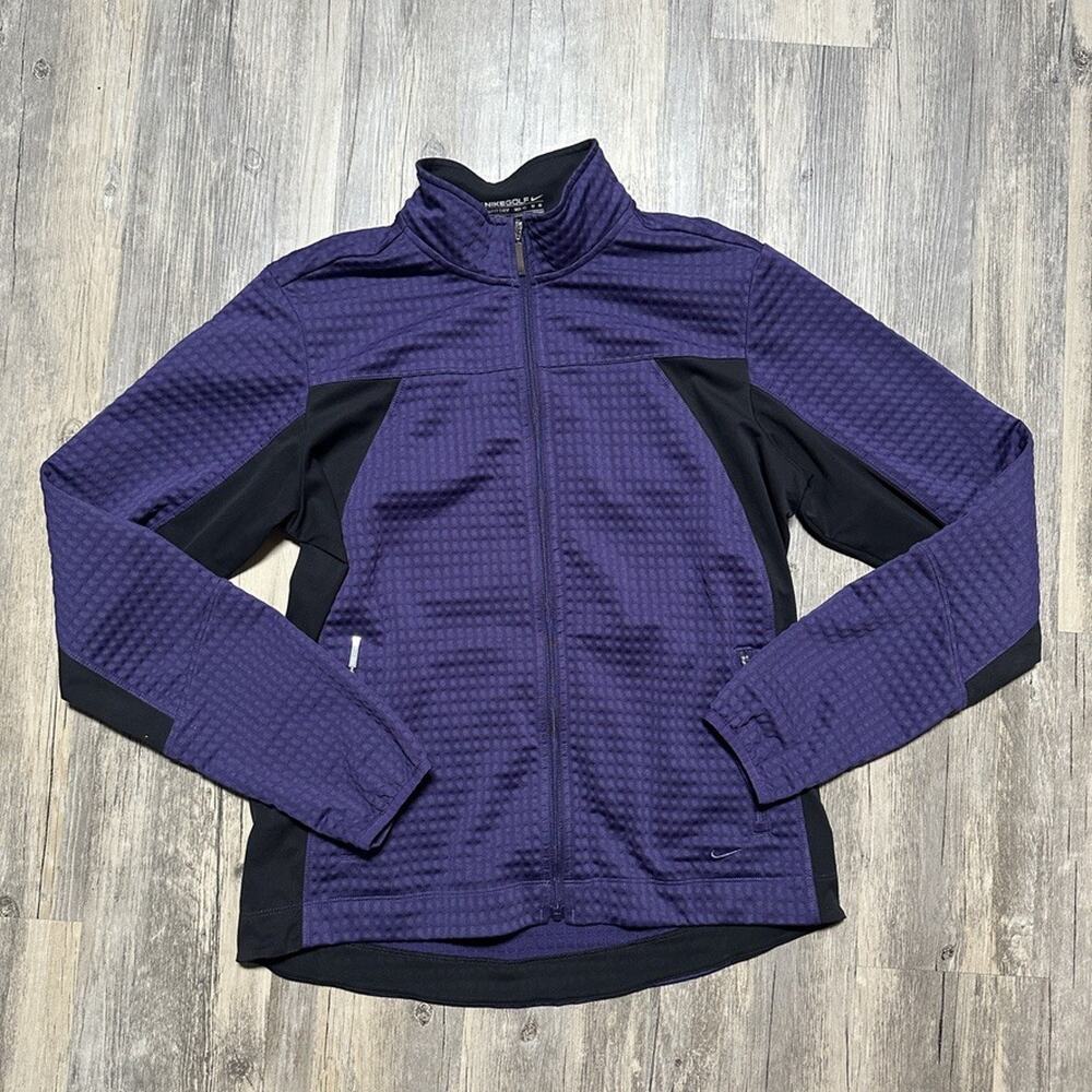 Nike Golf Women's Medium Full Zip Activewear Jacket Purple Black Dri-FIT